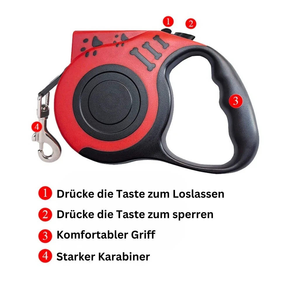 🐾 LED-Hundeleine mit Stopp-Funktion – Sicherheit, Komfort & maximale Kontrolle! 🐶💡